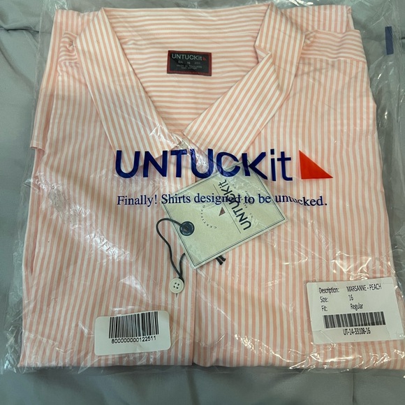 Untuckit Marsanne - Peach Button down NWT Size 16 - Picture 2 of 2